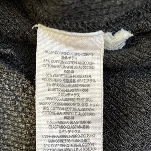 Free People We The Free XS Bandana Cuff Waffle Knit Thermal Shirt Charcoal Grey - Picture 15 of 16